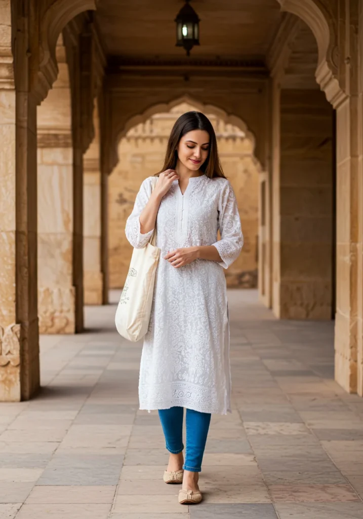 Short Chikankari Kurti