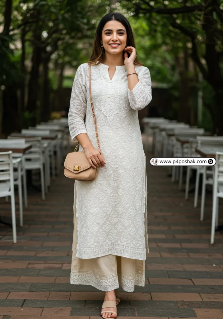 White Chikankari Kurti
