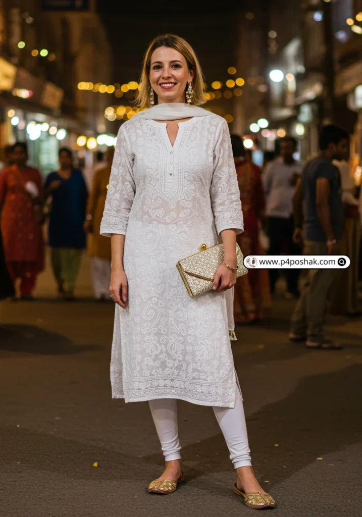 White Chikankari Kurti