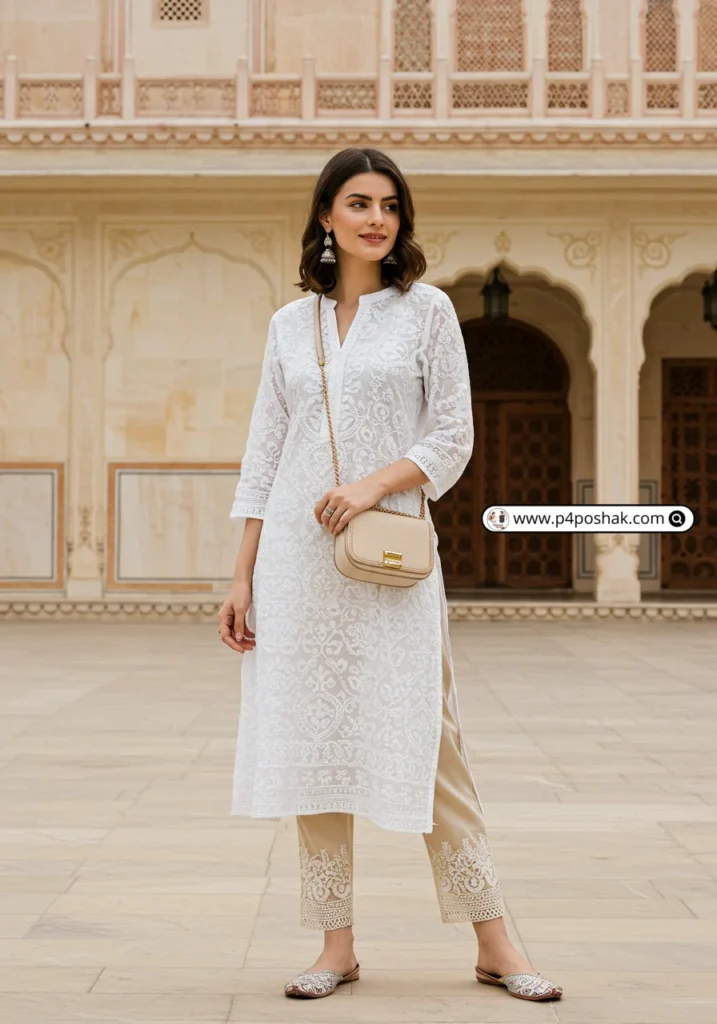 White Chikankari Kurti