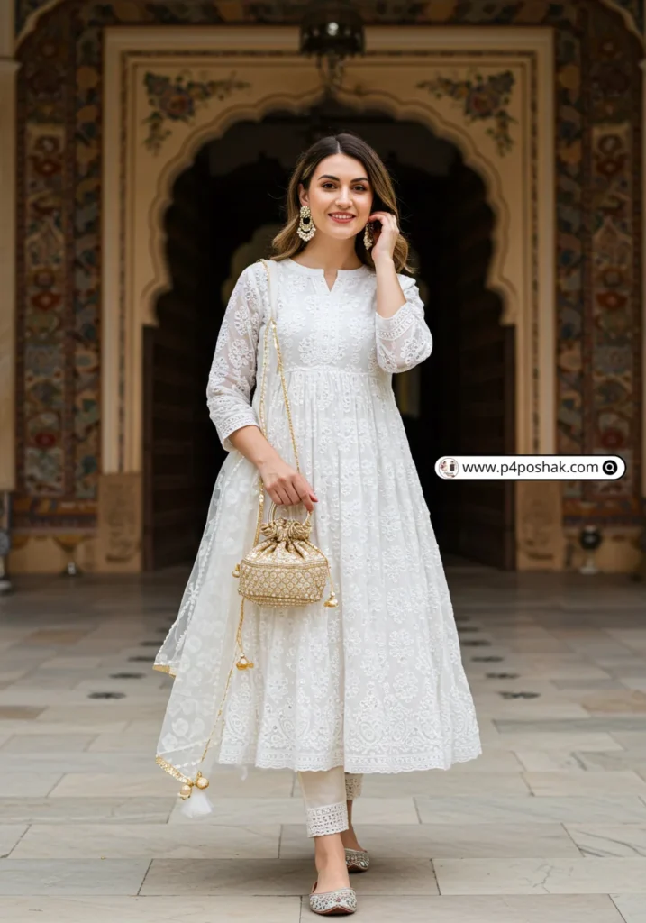 White Chikankari Kurti