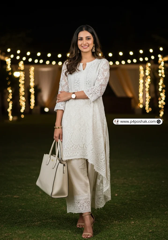 White Chikankari Kurti