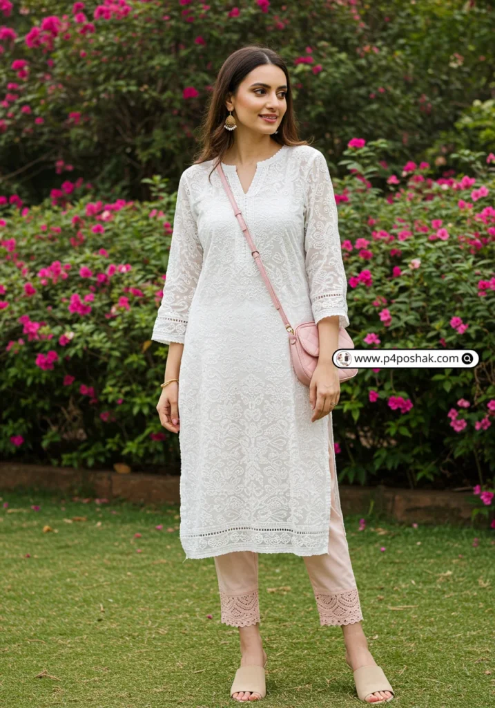 White Chikankari Kurti