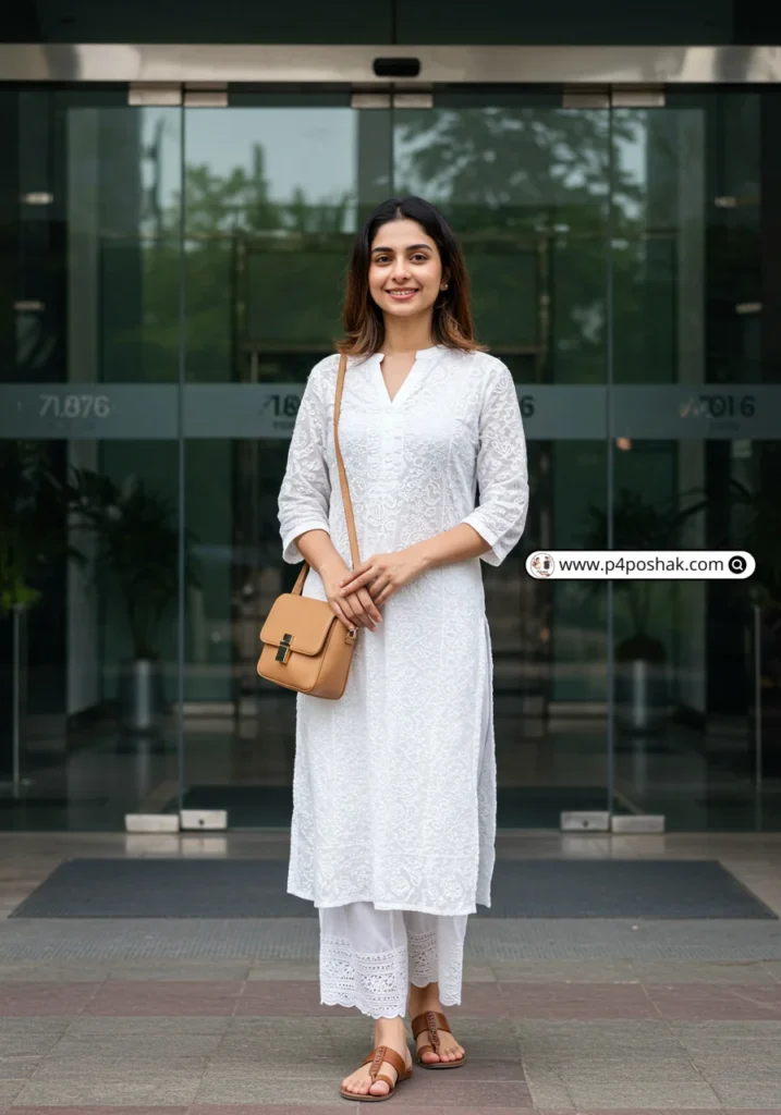 White Chikankari Kurti