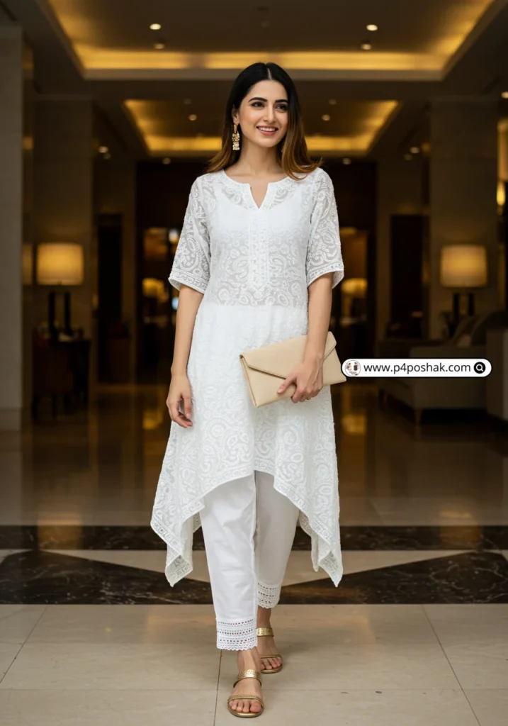 White Chikankari Kurti